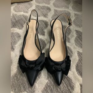 Jack Rogers leather kitten heel sling back with satin box size 7.5